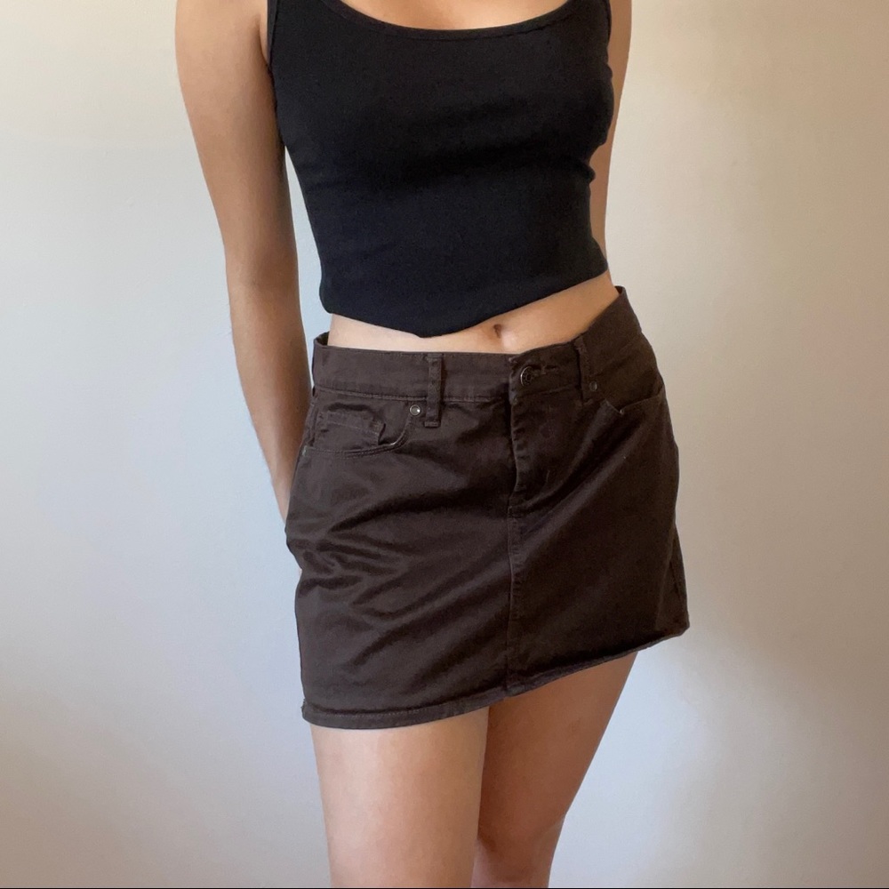 Brown y2k mini skirt